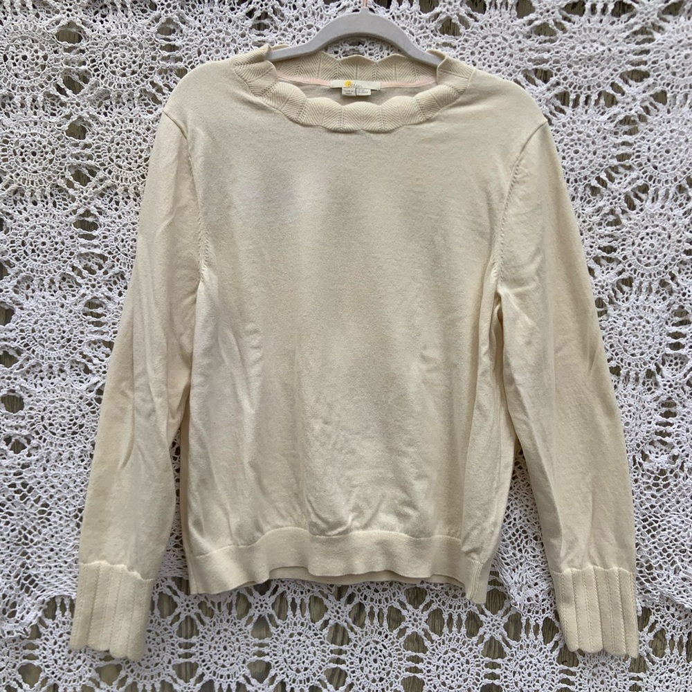 Boden Cream Crew Neck Sweater